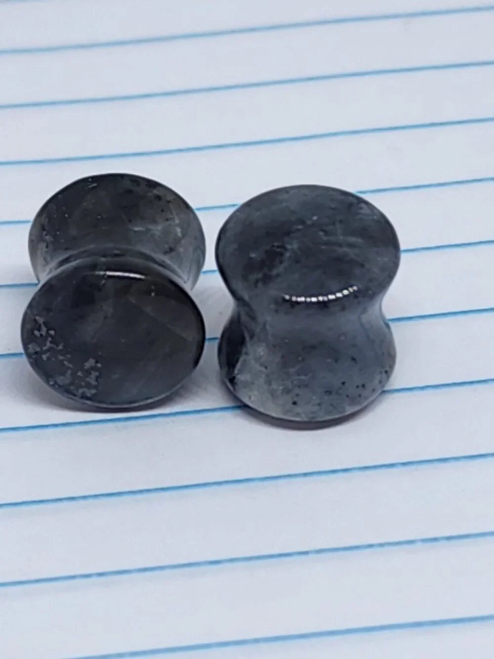 00g Organic Black Labradorite Plugs Tunnels Gauges B3123